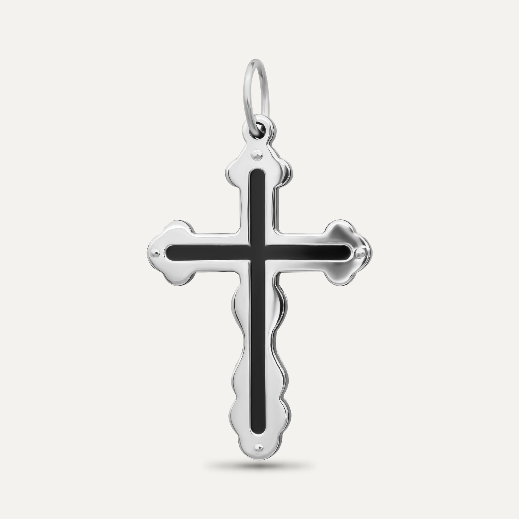 Sidabrinis Pakabukas „Kryžius su oniksu“