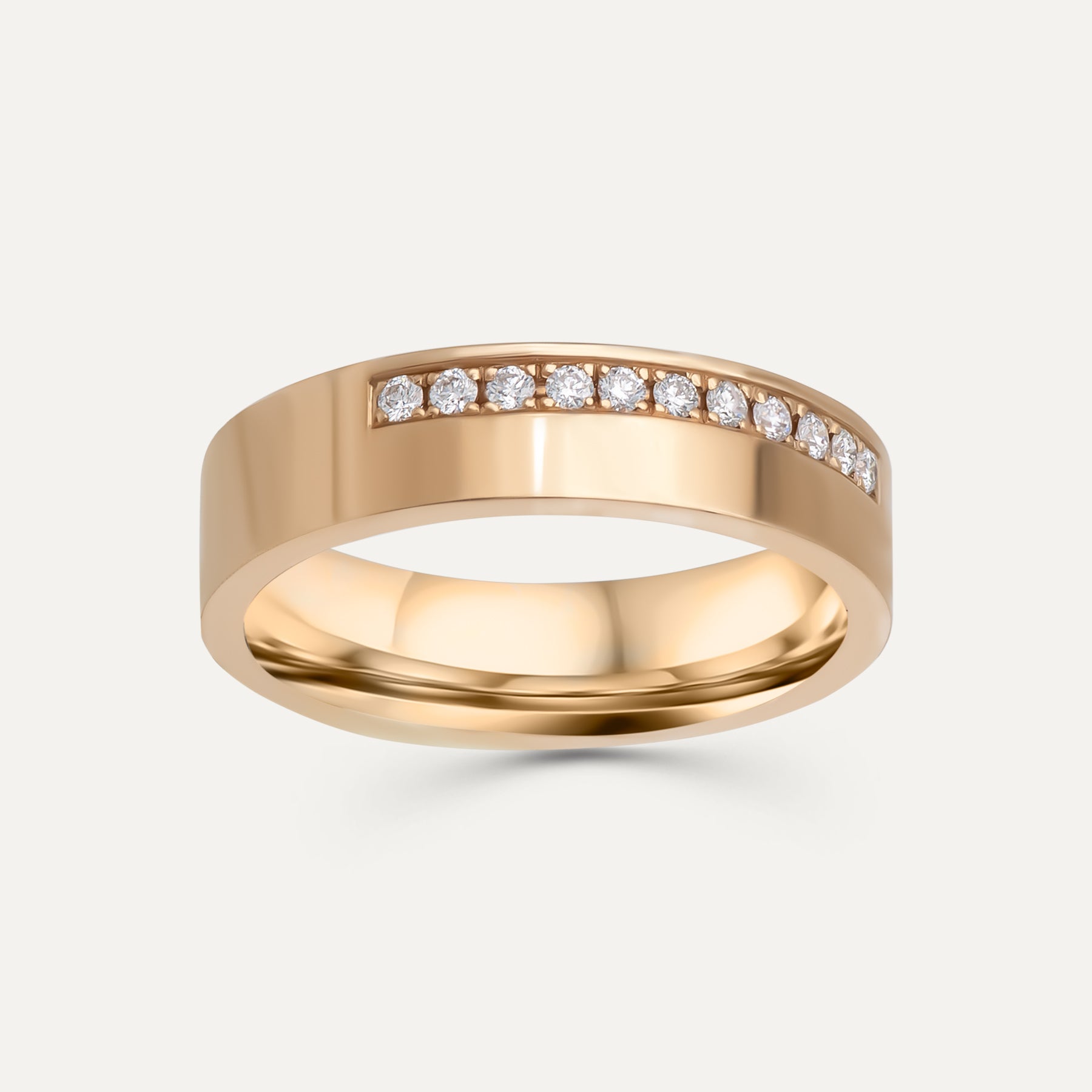 Auksinis Vestuvinis Žiedas „Klasikinis-5.5mm (Su 11 Briliantų)“