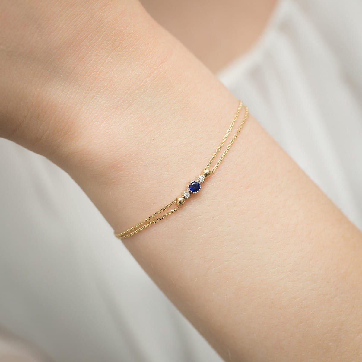 Gold Bracelet With Sapphire And Diamonds