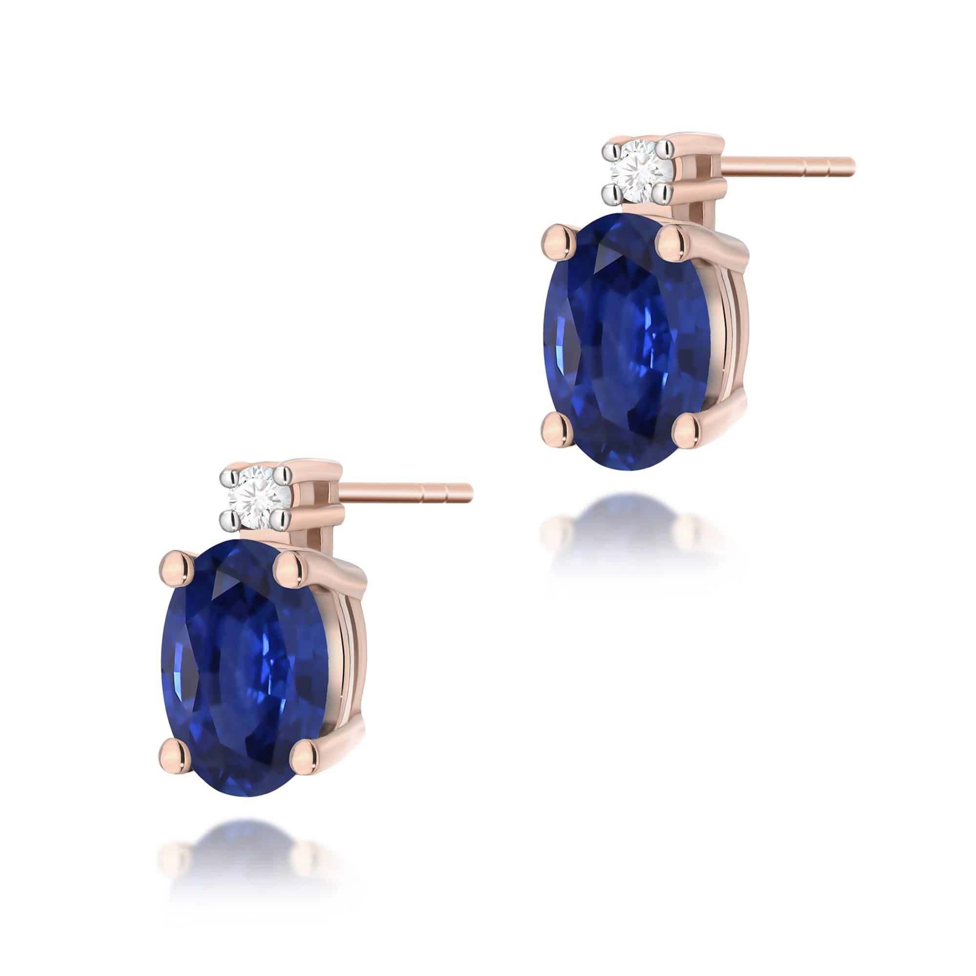 Gold Earrings With Sapphires And Diamonds