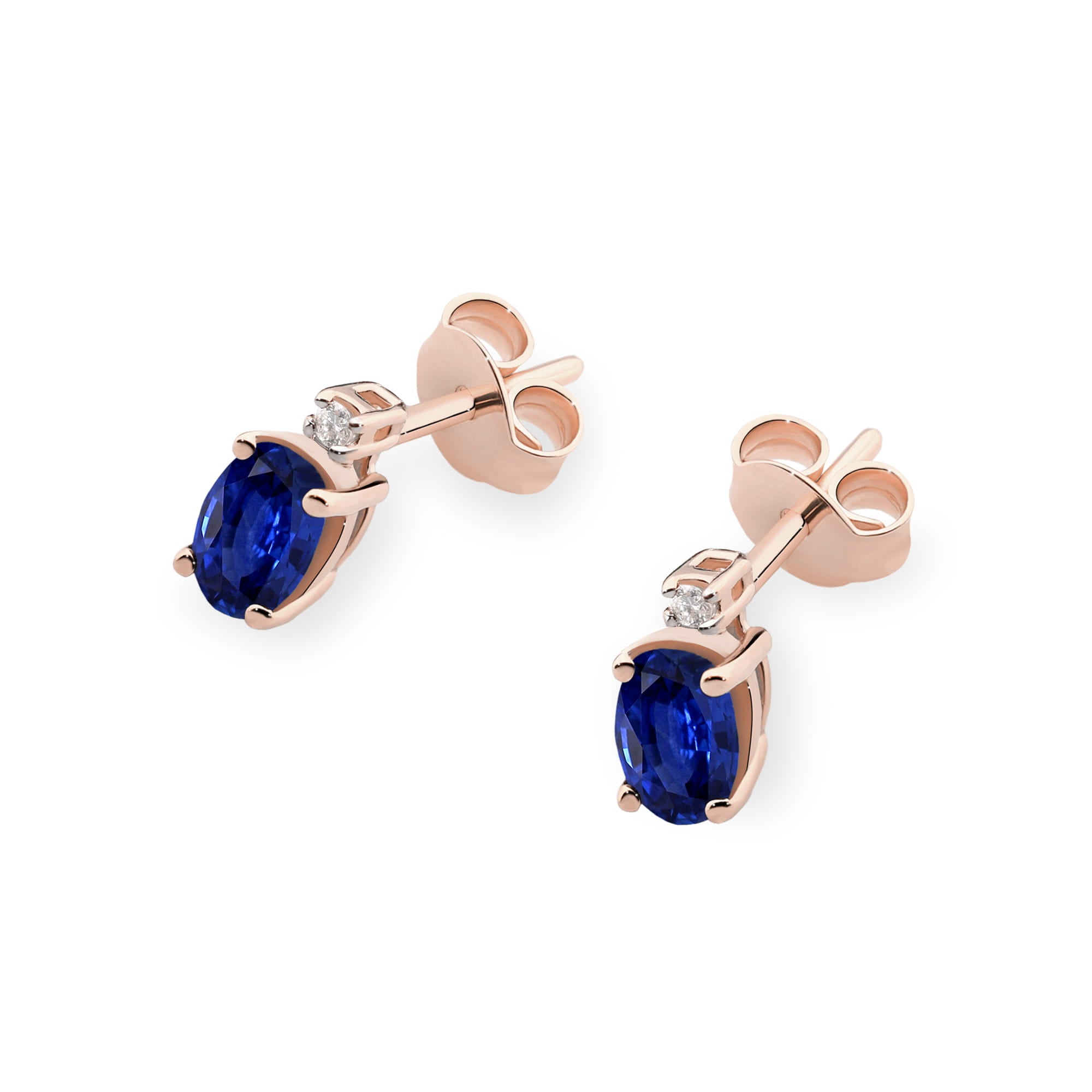 Gold Earrings With Sapphires And Diamonds