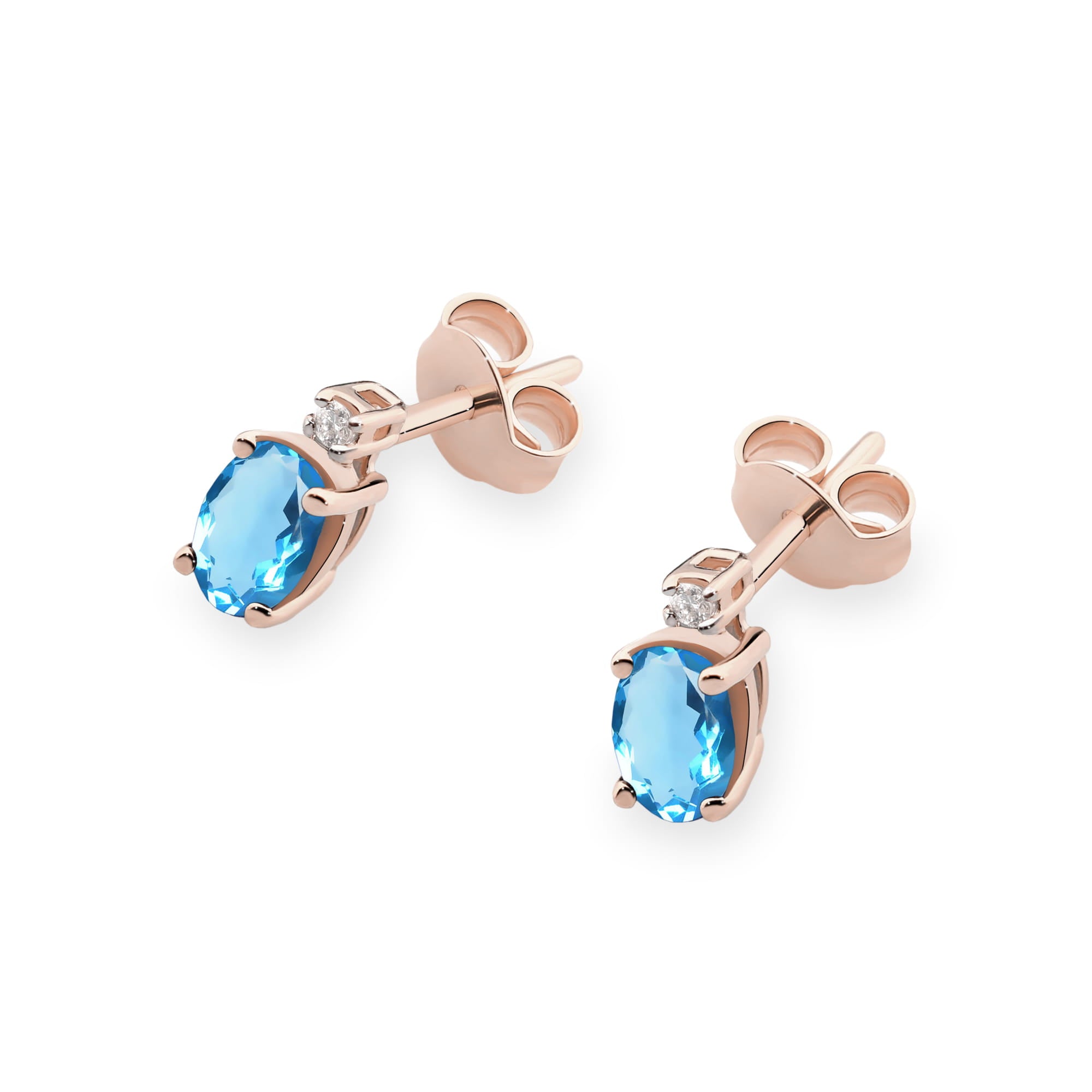 Gold Earrings With Topazes And Diamonds