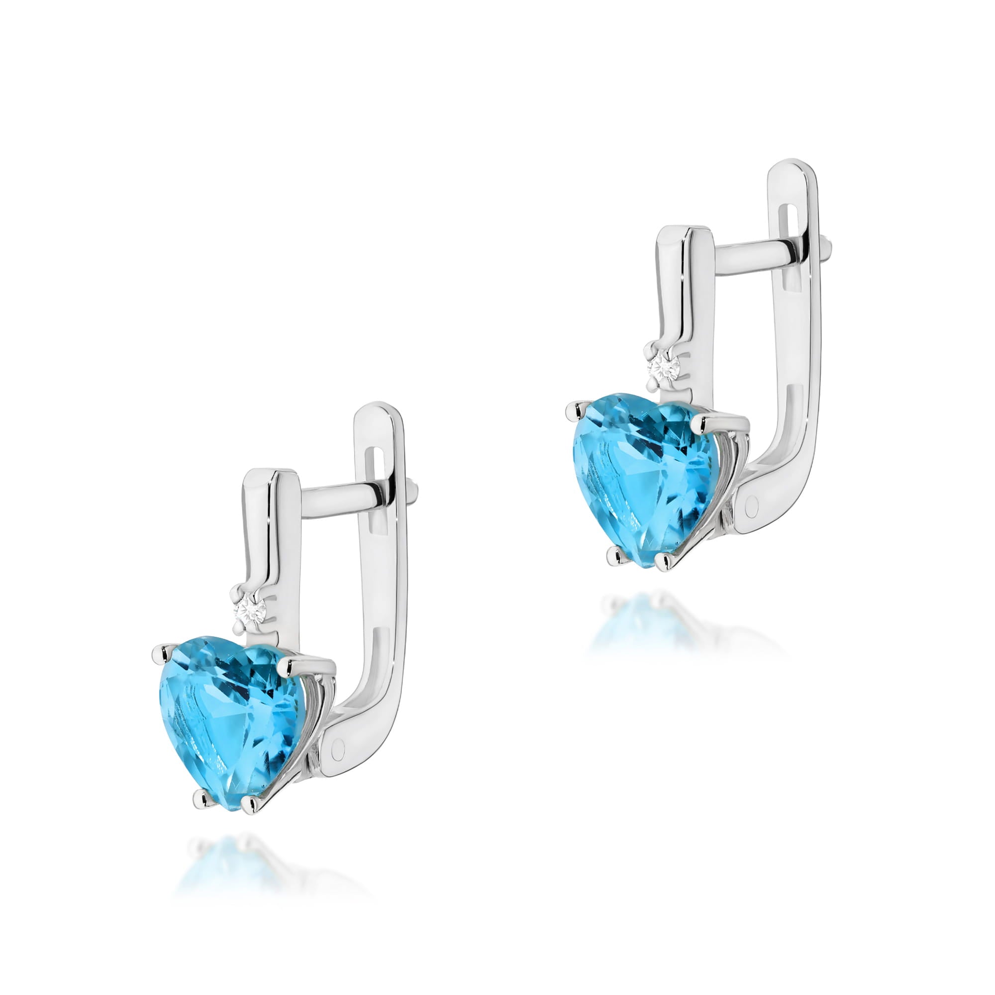 Gold Earrings With Topazes And Diamonds