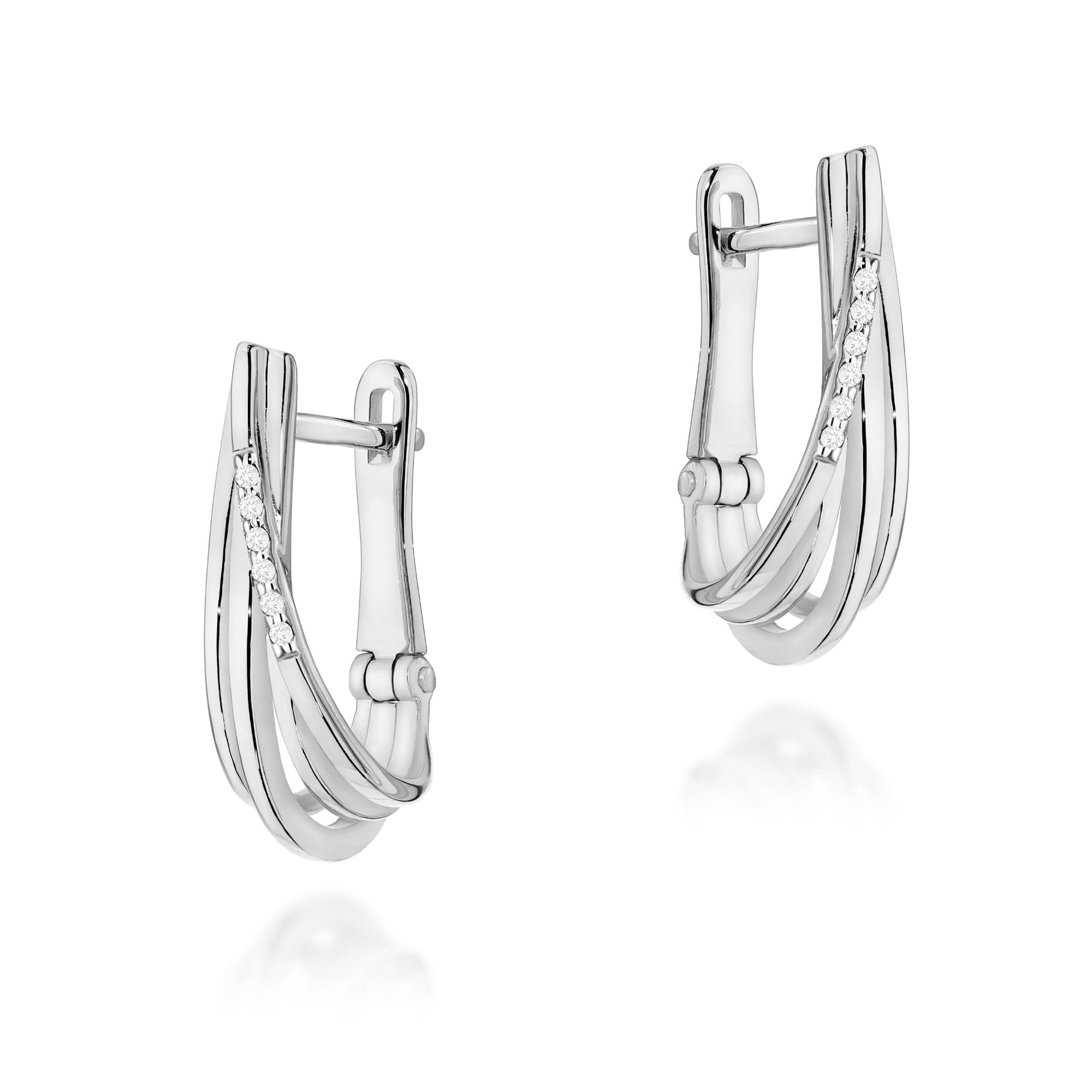 Auksiniai Auskarai Su Deimantais