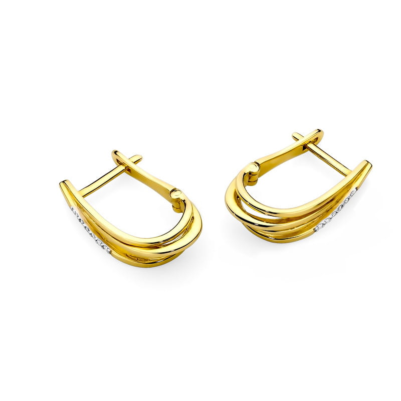 Gold Earrings With Diamonds