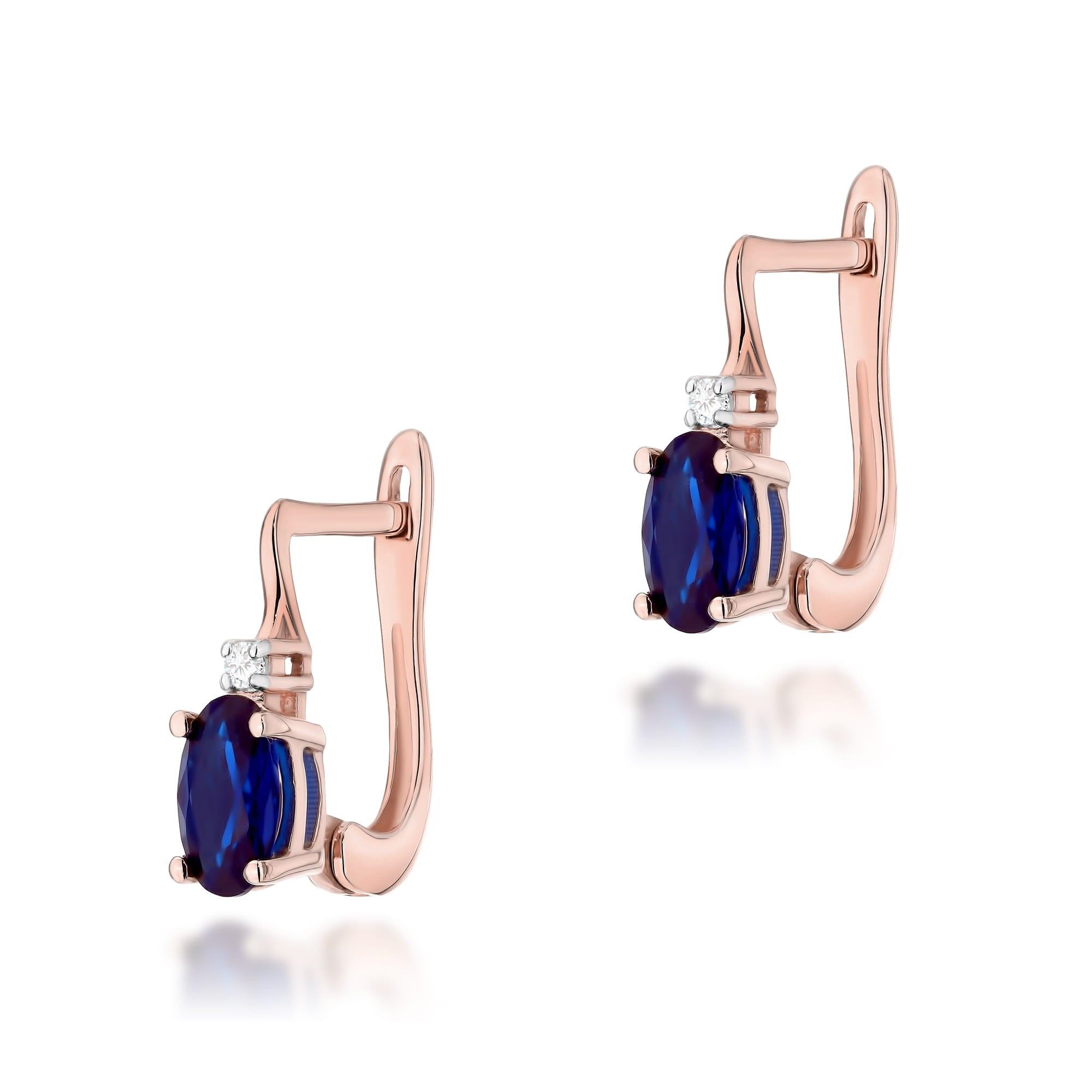 Gold Earrings With Sapphires And Diamonds