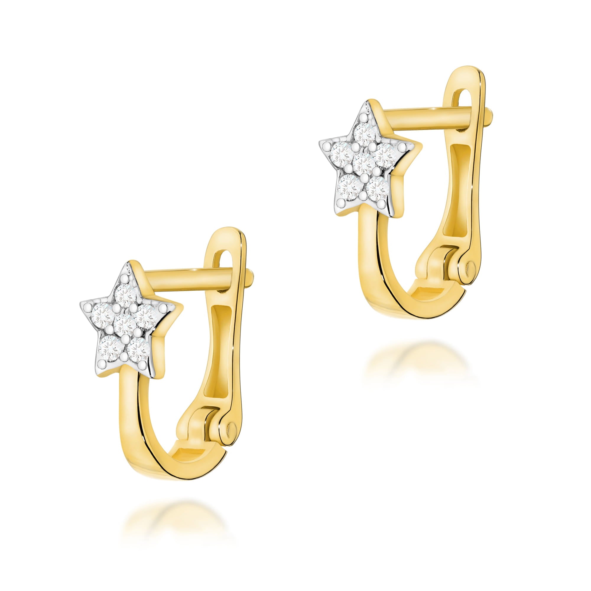 Auksiniai Auskarai Su Deimantais