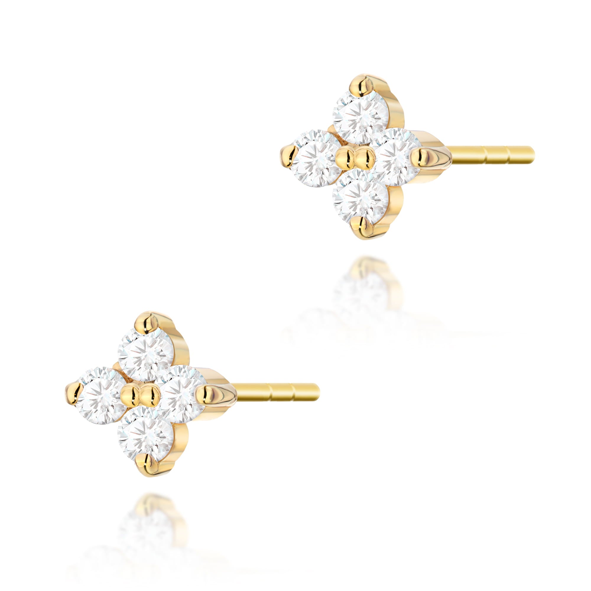 Auksiniai Auskarai Su Deimantais