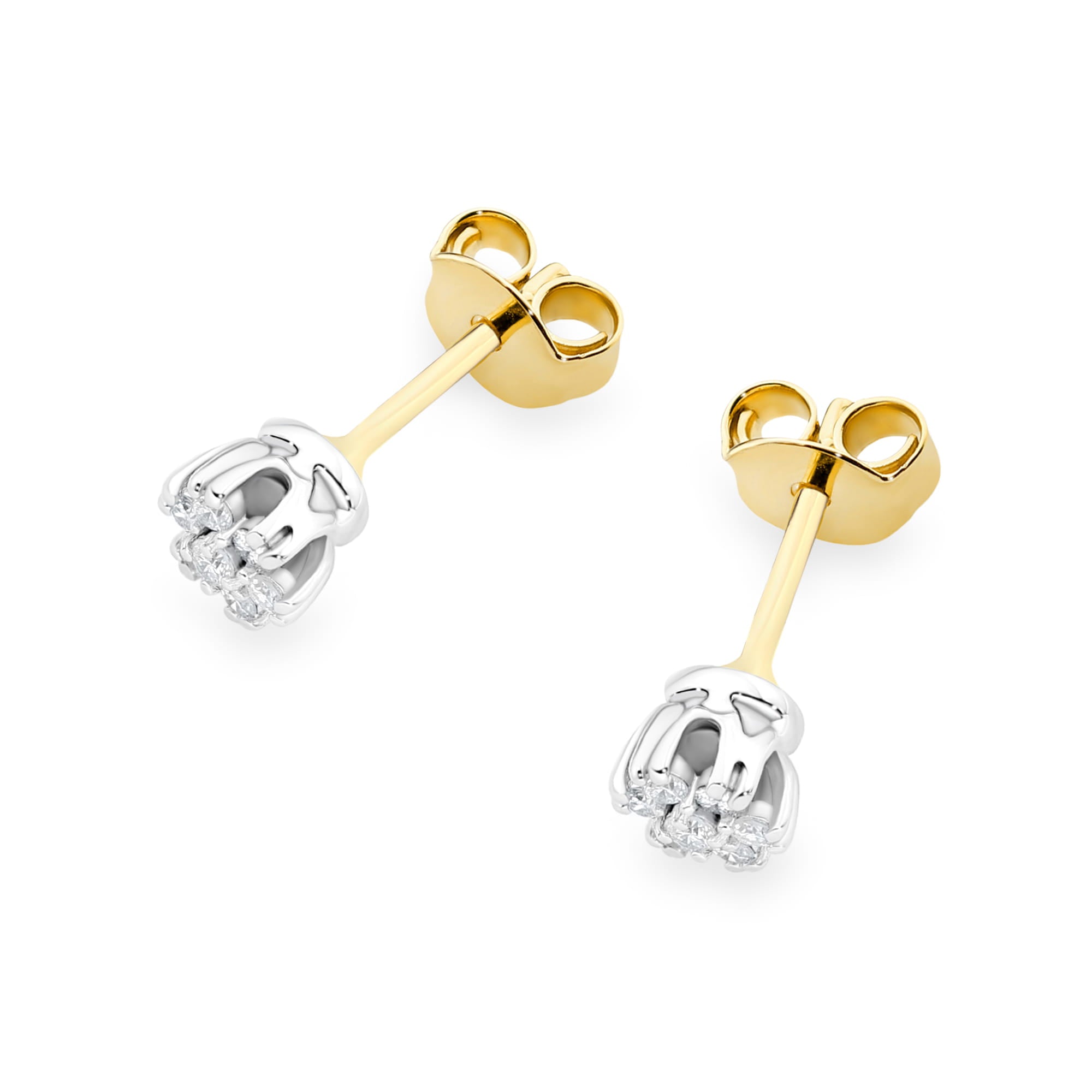 Auksiniai Auskarai Su Deimantais