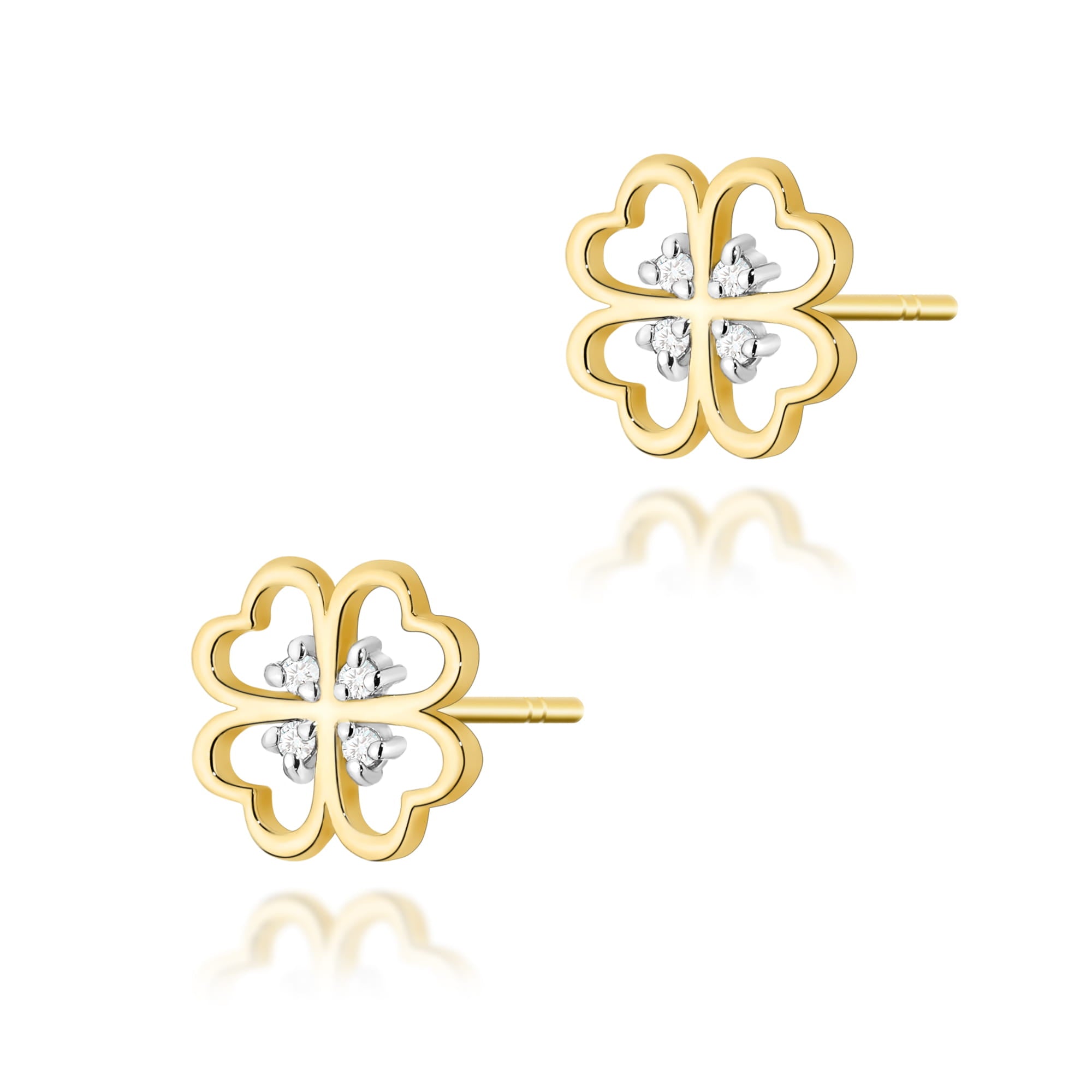 Auksiniai Auskarai Su Deimantais