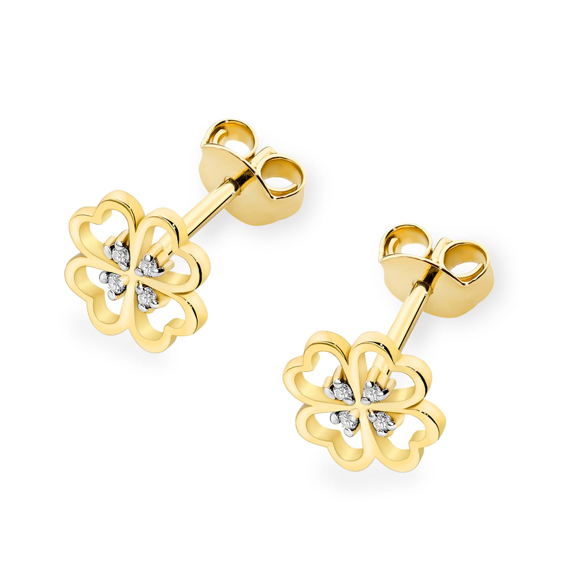 Auksiniai Auskarai Su Deimantais