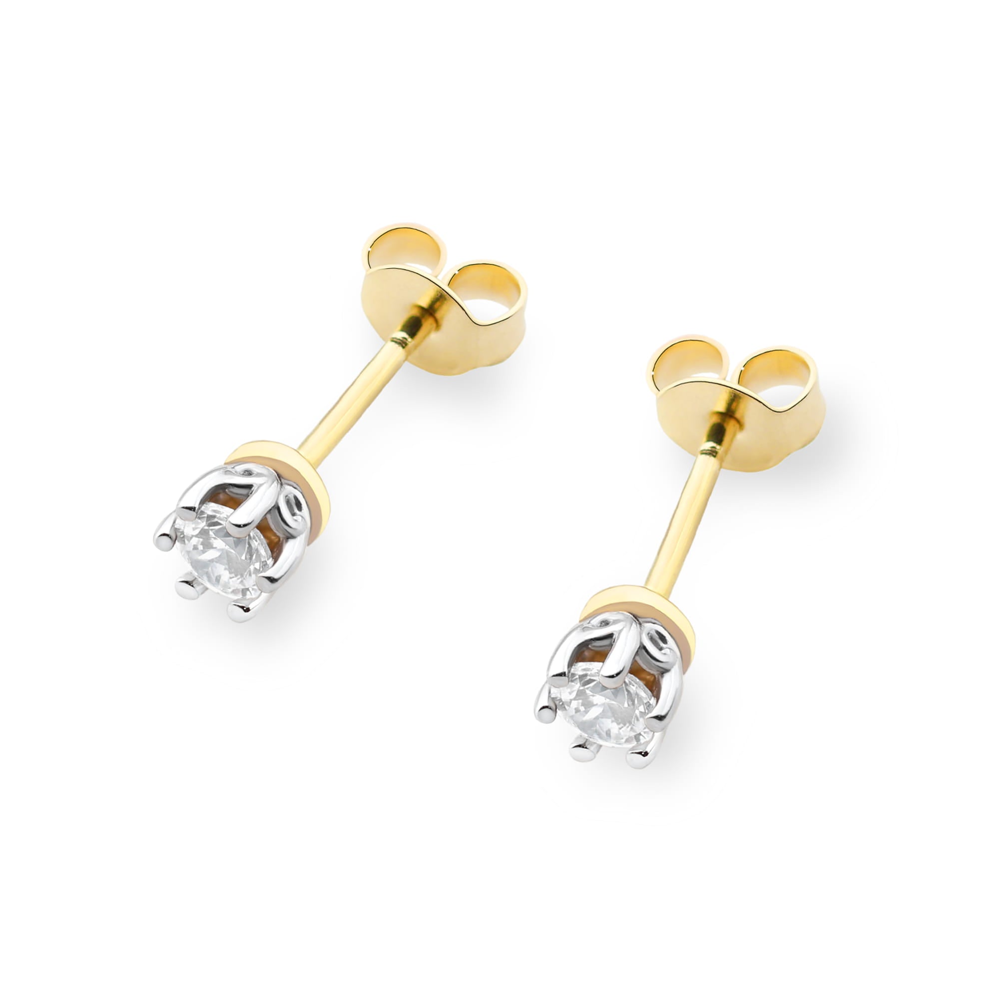 Auksiniai Auskarai Su Deimantais