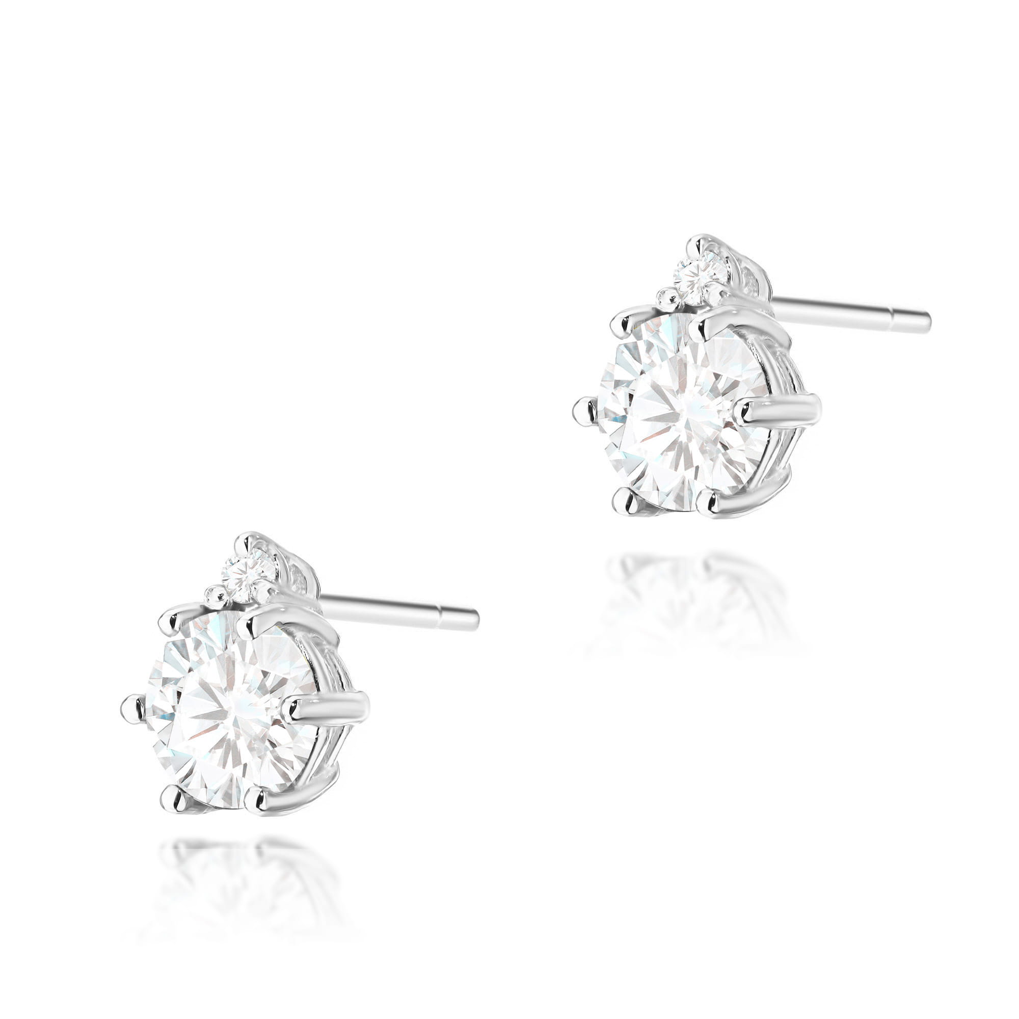 Auksiniai Auskarai Su Baltais Safyrais Ir Deimantais