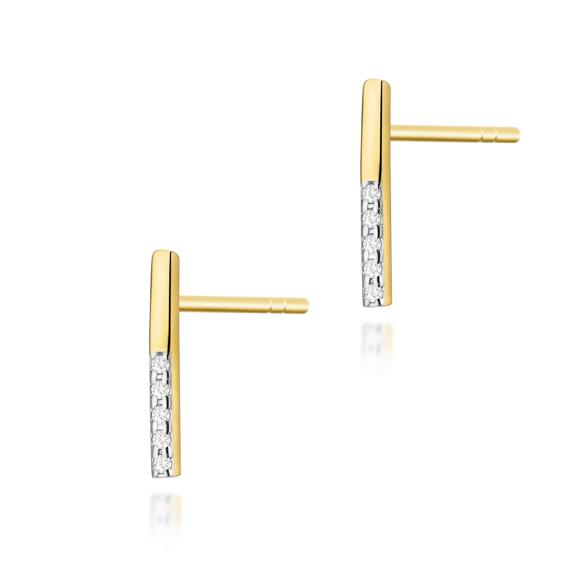 Auksiniai Auskarai Su Deimantais