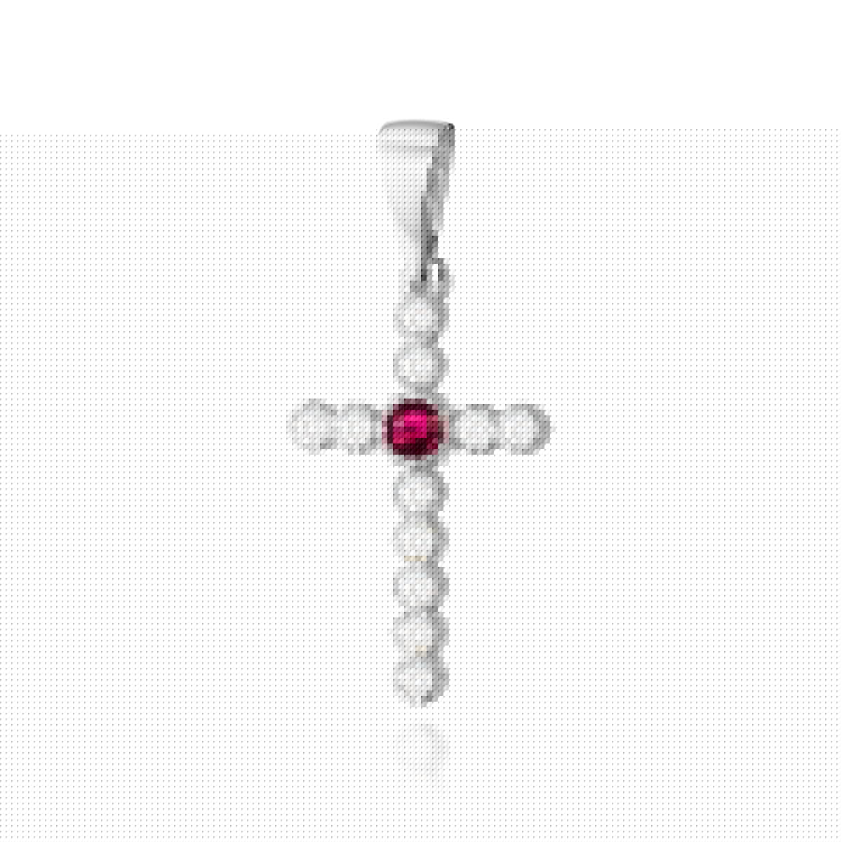 Auksinis Pakabukas Su Rubinu Ir Deimantais