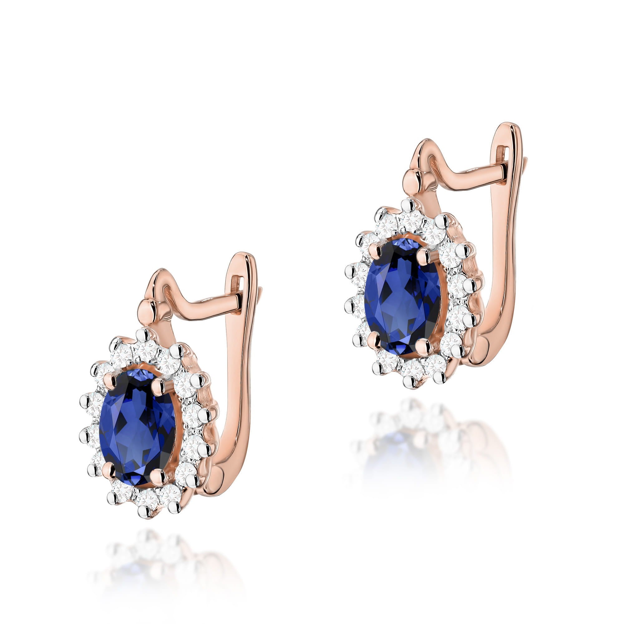 Gold Earrings With Sapphires And Diamonds