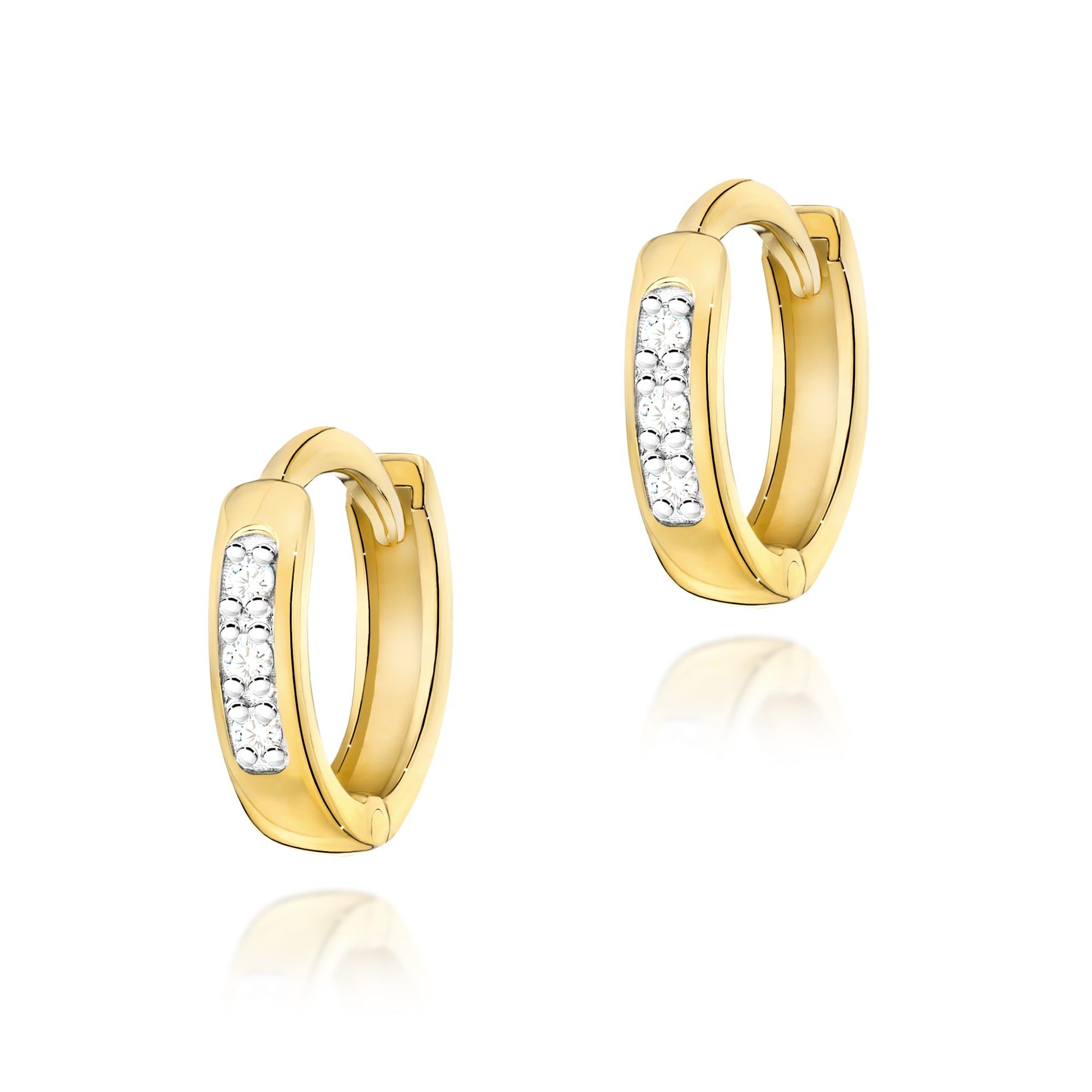 Auksiniai Auskarai Su Deimantais