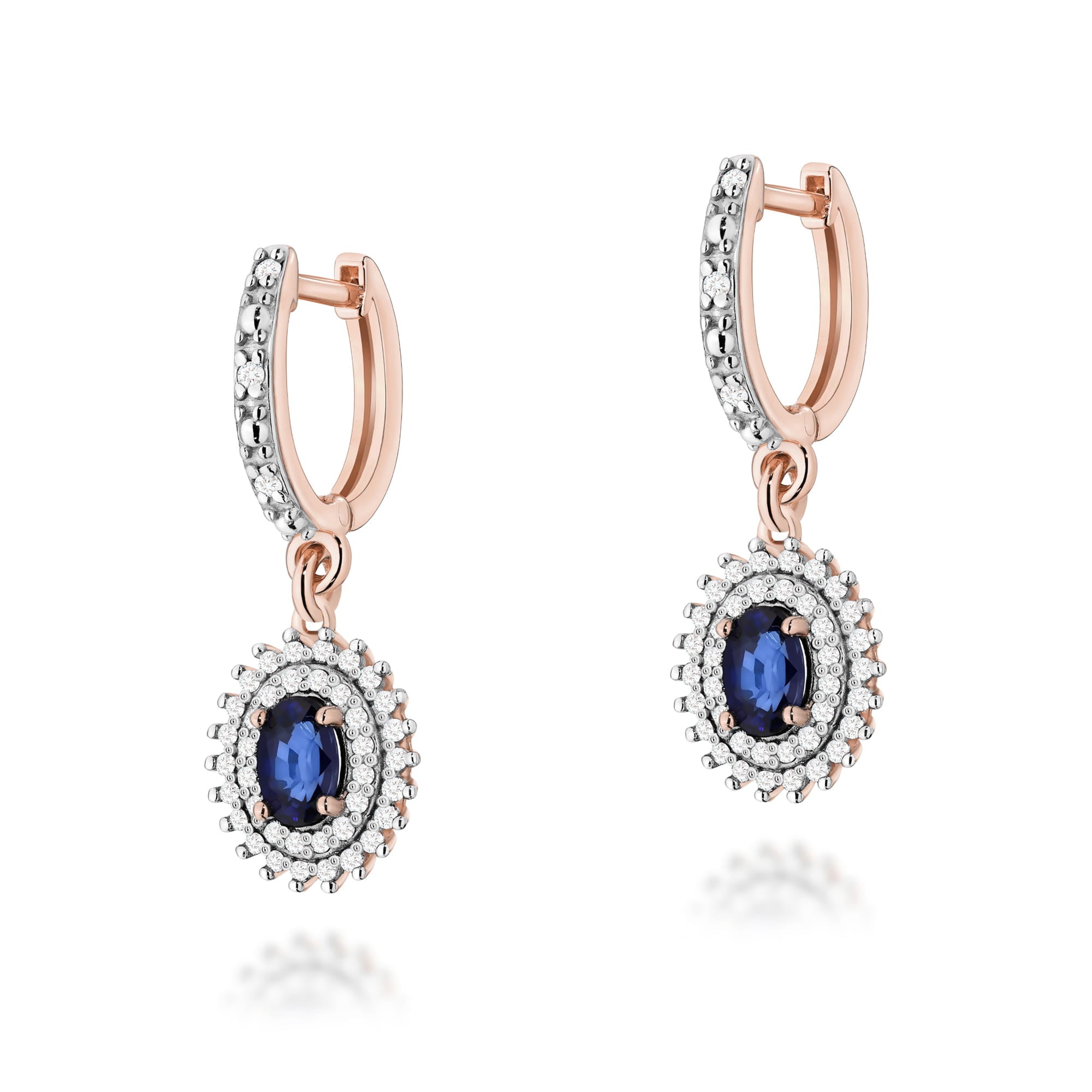 Gold Earrings With Sapphires And Diamonds