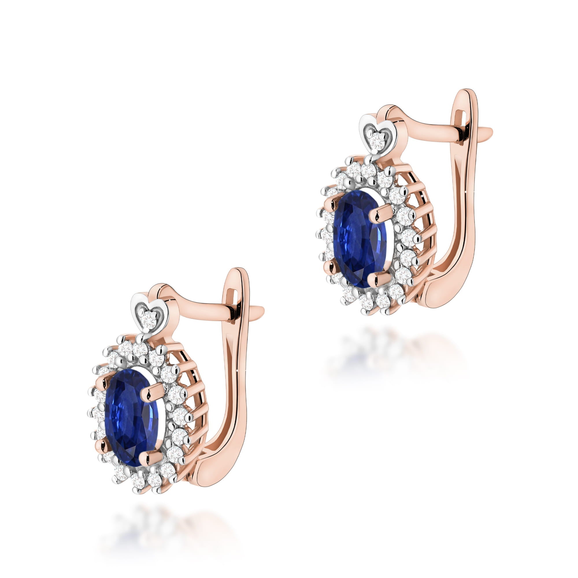 Gold Earrings With Sapphires And Diamonds