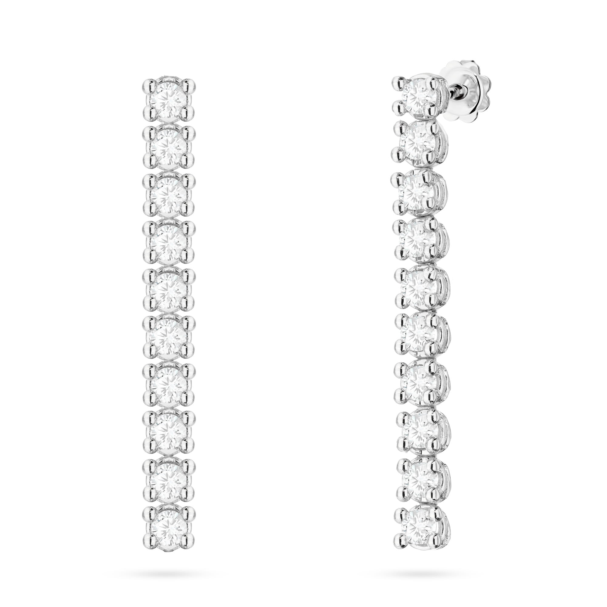 Auksiniai Auskarai Su Laboratoriniais Deimantais