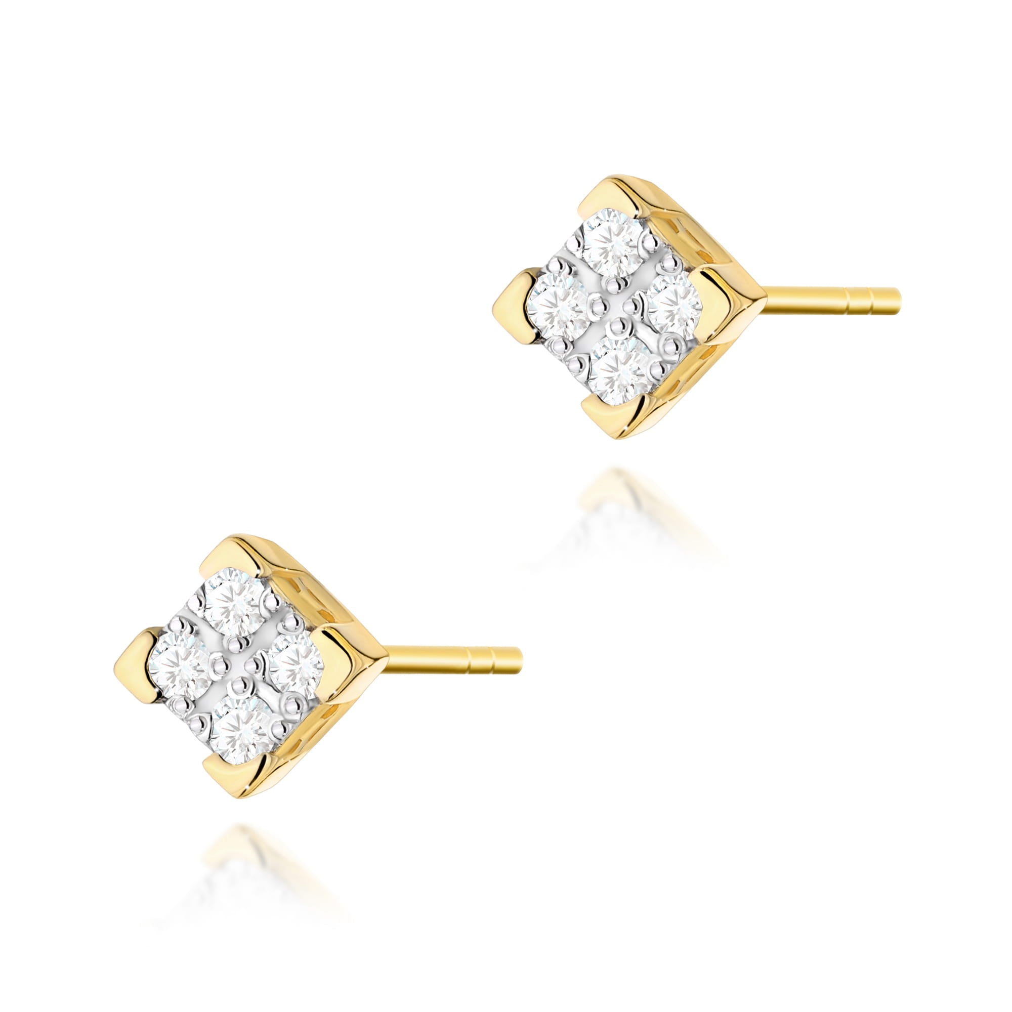 Auksiniai Auskarai Su Deimantais