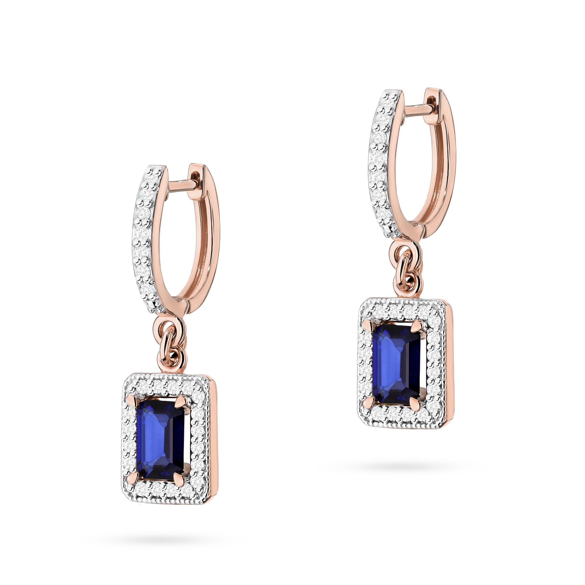 Gold Earrings With Sapphires And Diamonds