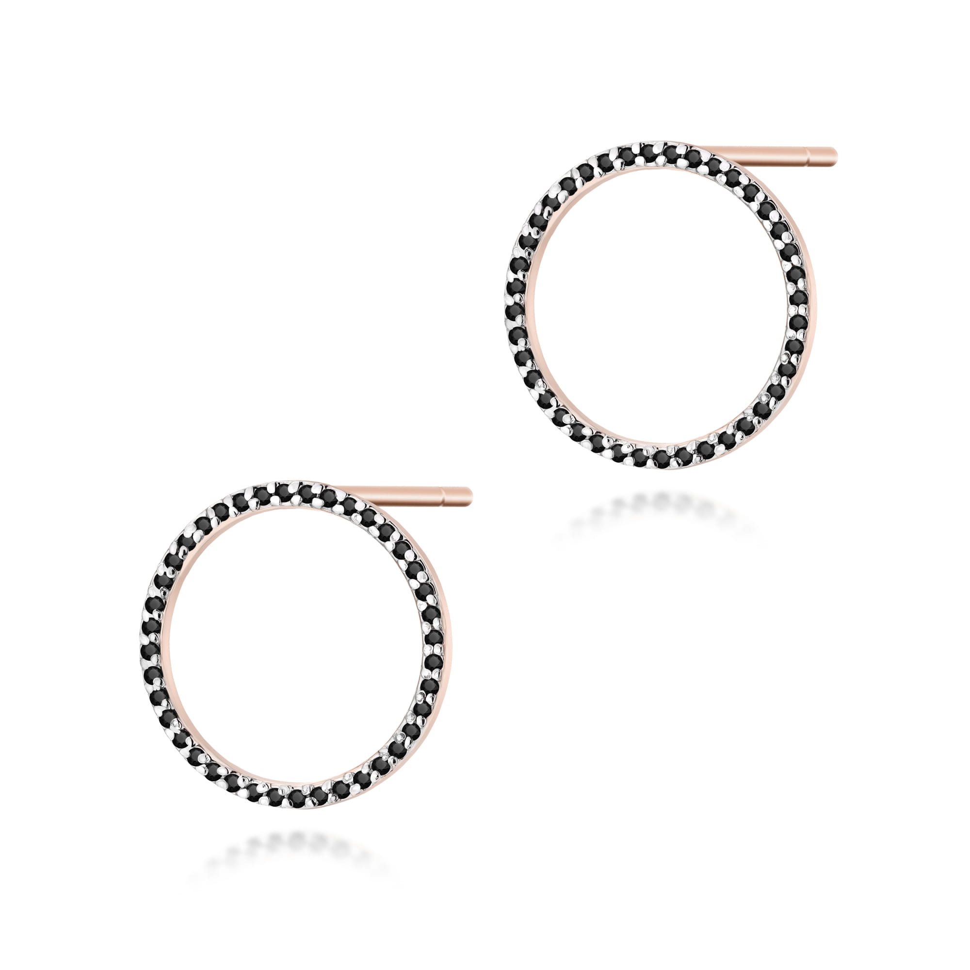 Auksiniai Auskarai Su Juodais Deimantais