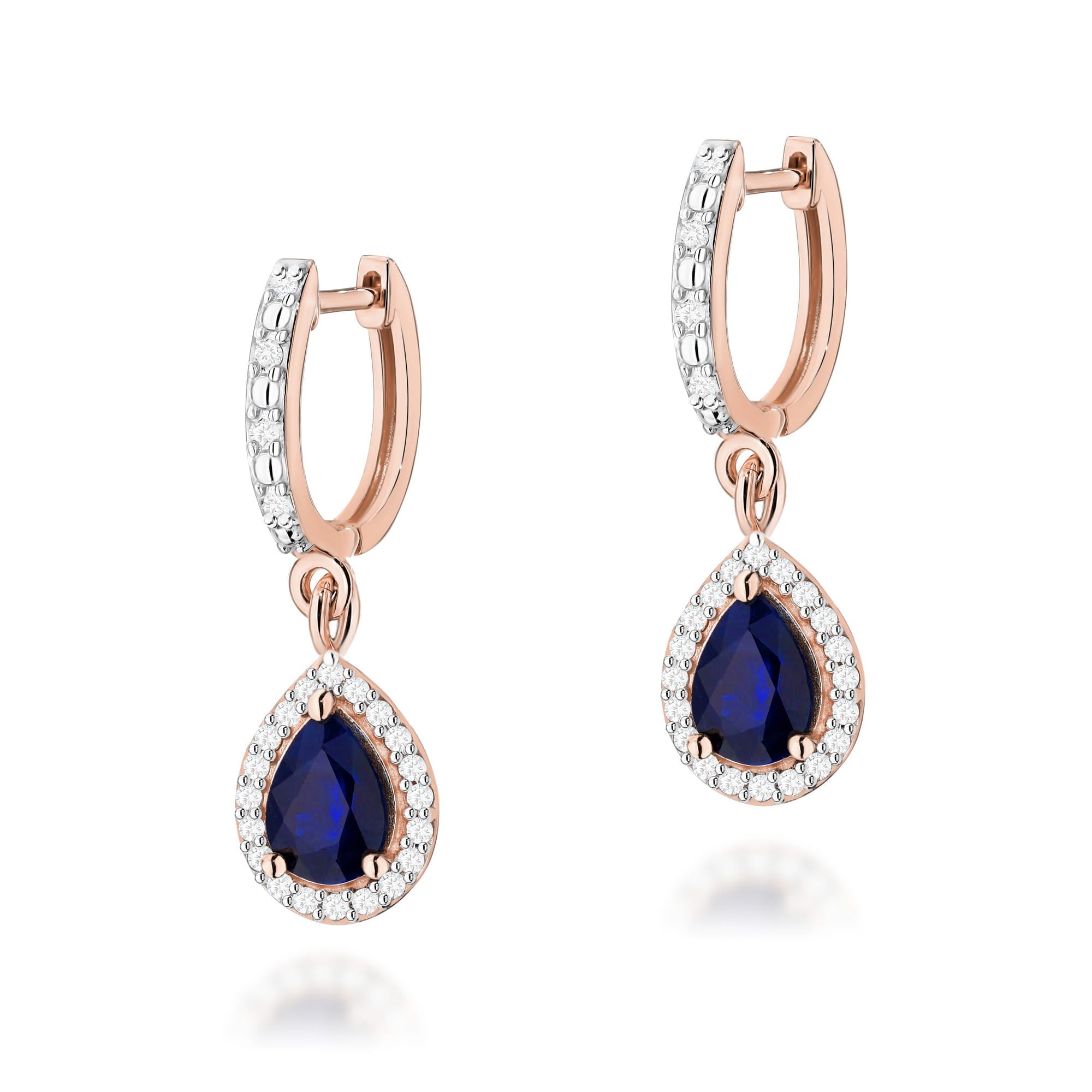 Auksiniai Auskarai Su Safyrais Ir Deimantais