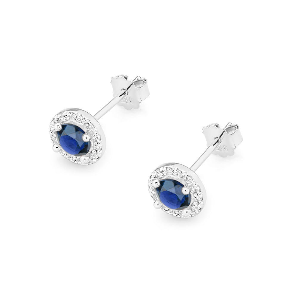 Gold Earrings With Sapphires And Diamonds
