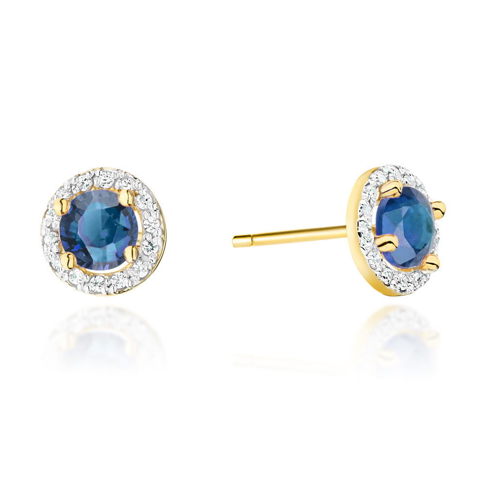 Gold Earrings With Sapphires And Diamonds