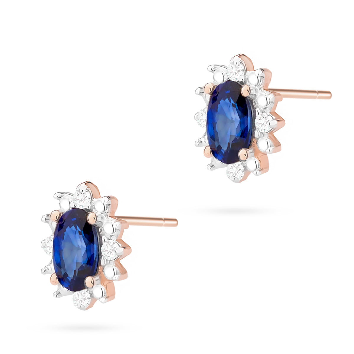 Gold Earrings With Sapphires And Diamonds