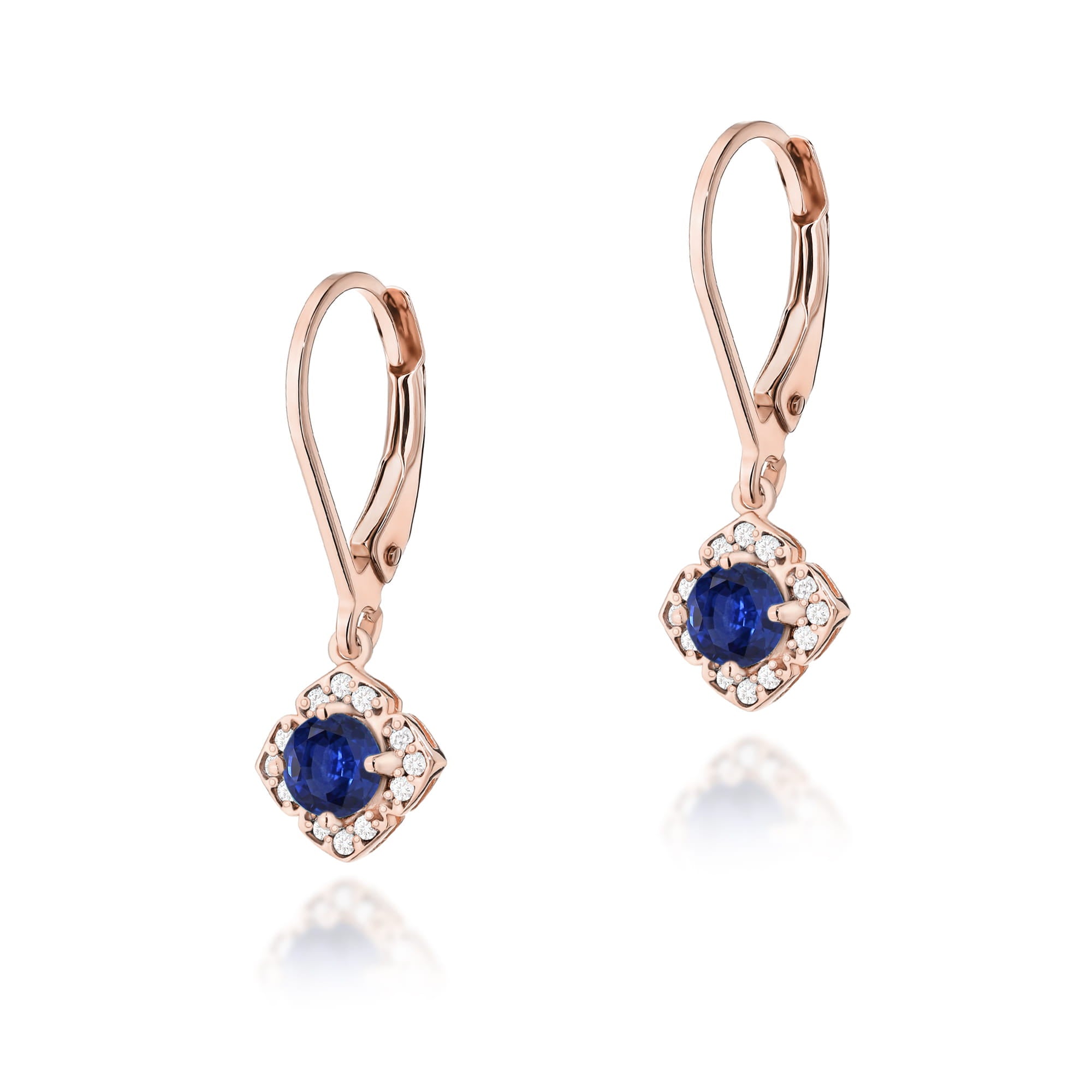 Gold Earrings With Sapphires And Diamonds