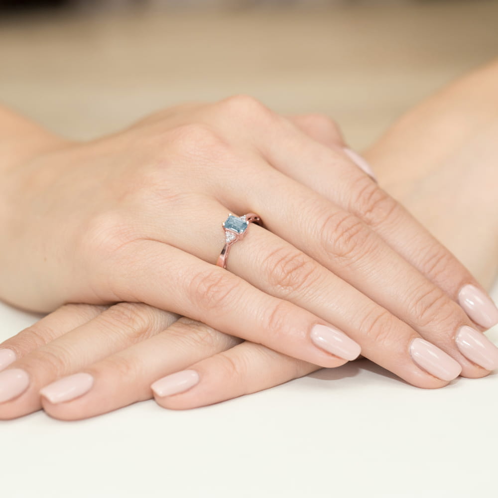 Gold Ring With Topaz And Diamonds
