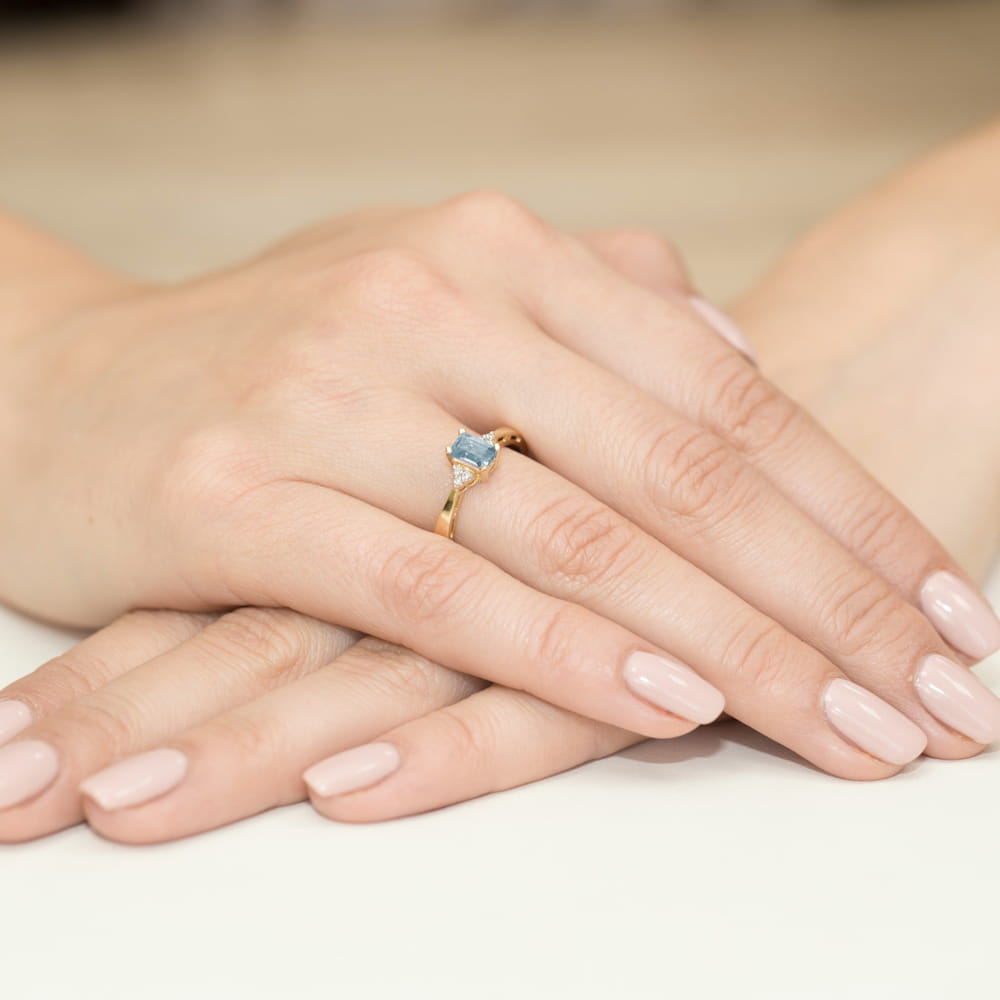 Gold Ring With Topaz And Diamonds