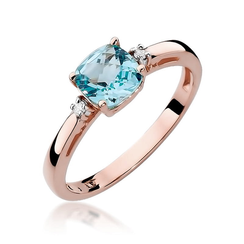 Gold Ring With Topaz And Diamonds