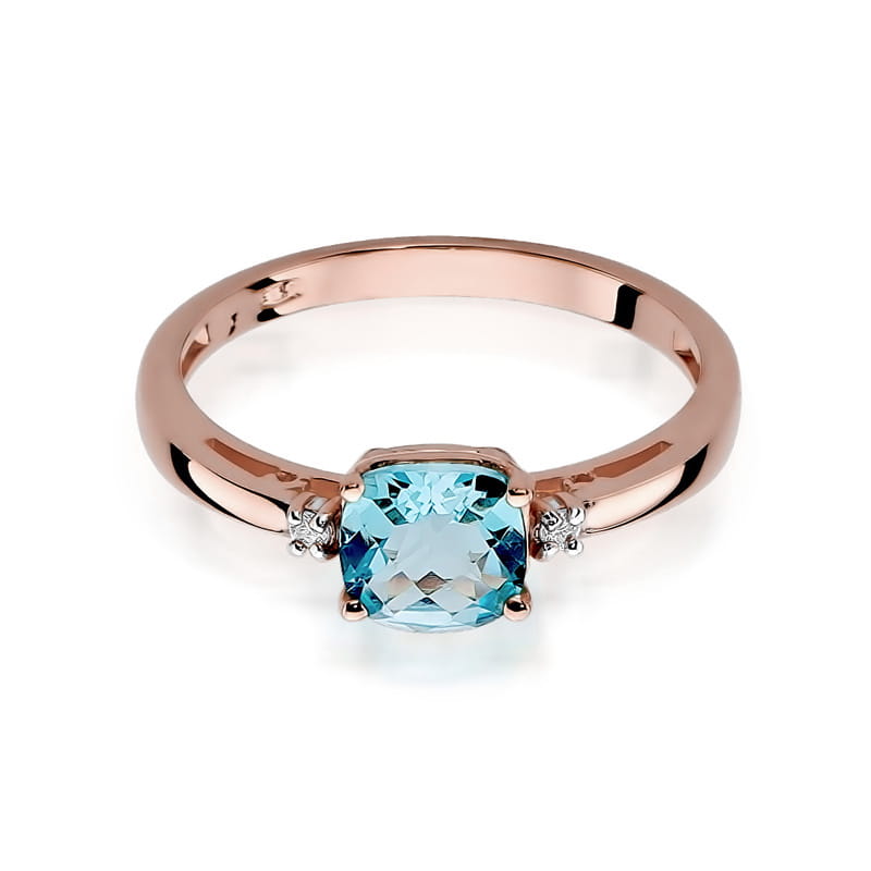 Gold Ring With Topaz And Diamonds