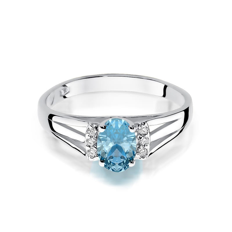 Gold Ring With Topaz And Diamonds