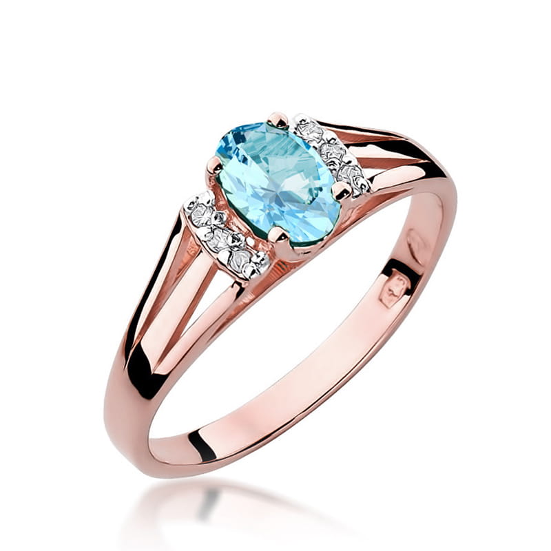 Gold Ring With Topaz And Diamonds