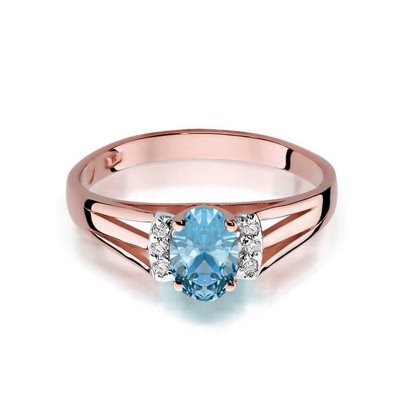 Gold Ring With Topaz And Diamonds