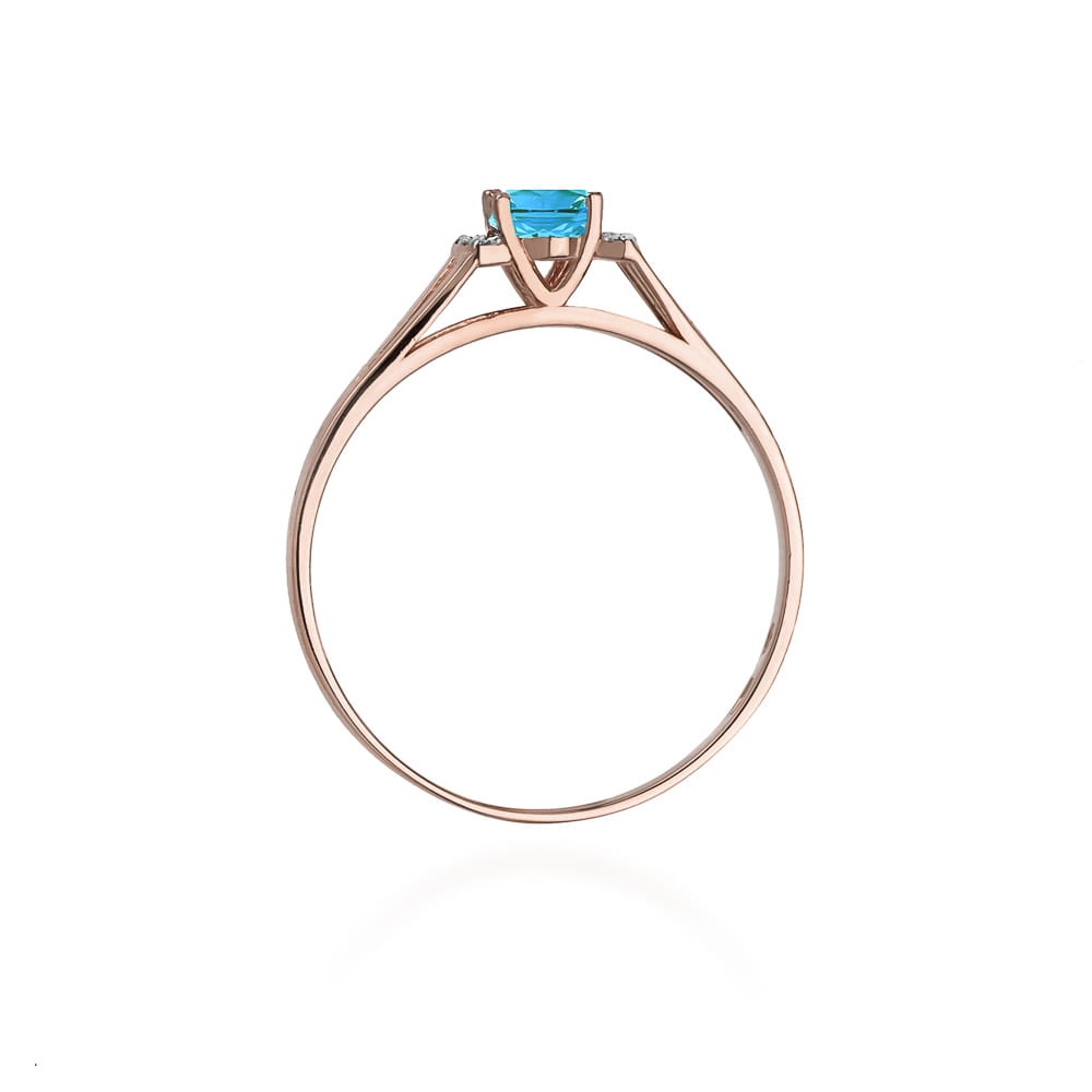 Gold Ring With Topaz And Diamonds