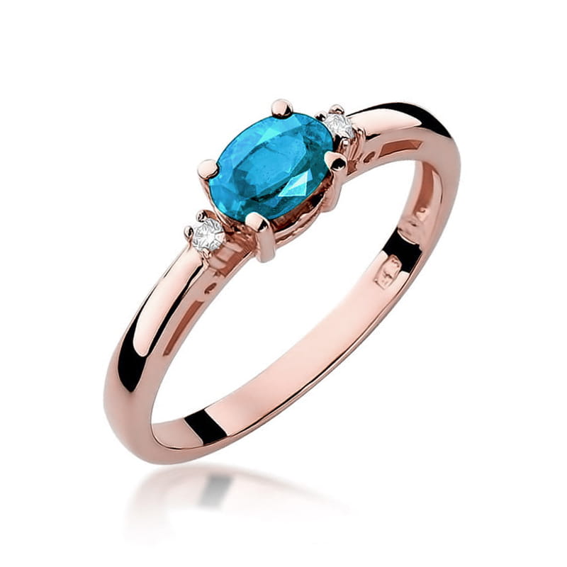 Gold Ring With Topaz And Diamonds