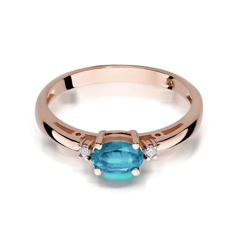 Gold Ring With Topaz And Diamonds