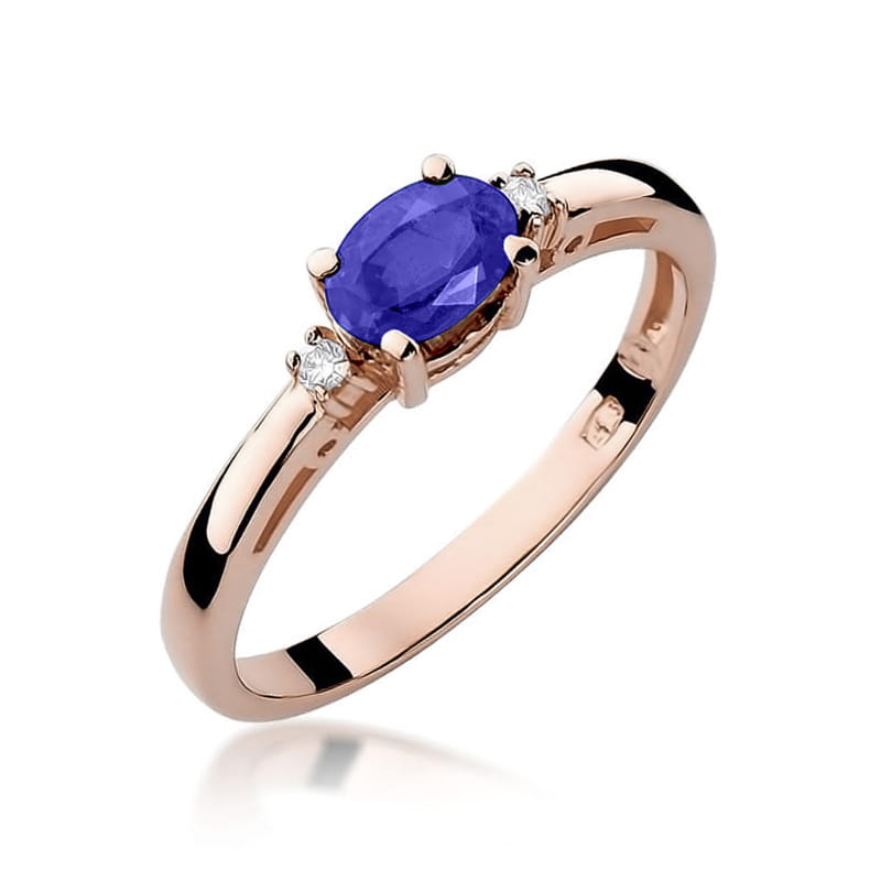 Gold Ring With Tanzanite And Diamonds