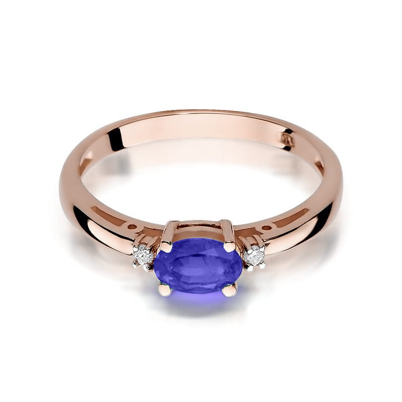 Gold Ring With Tanzanite And Diamonds