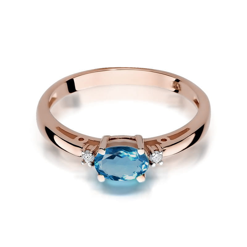 Gold Ring With London Topaz And Diamonds