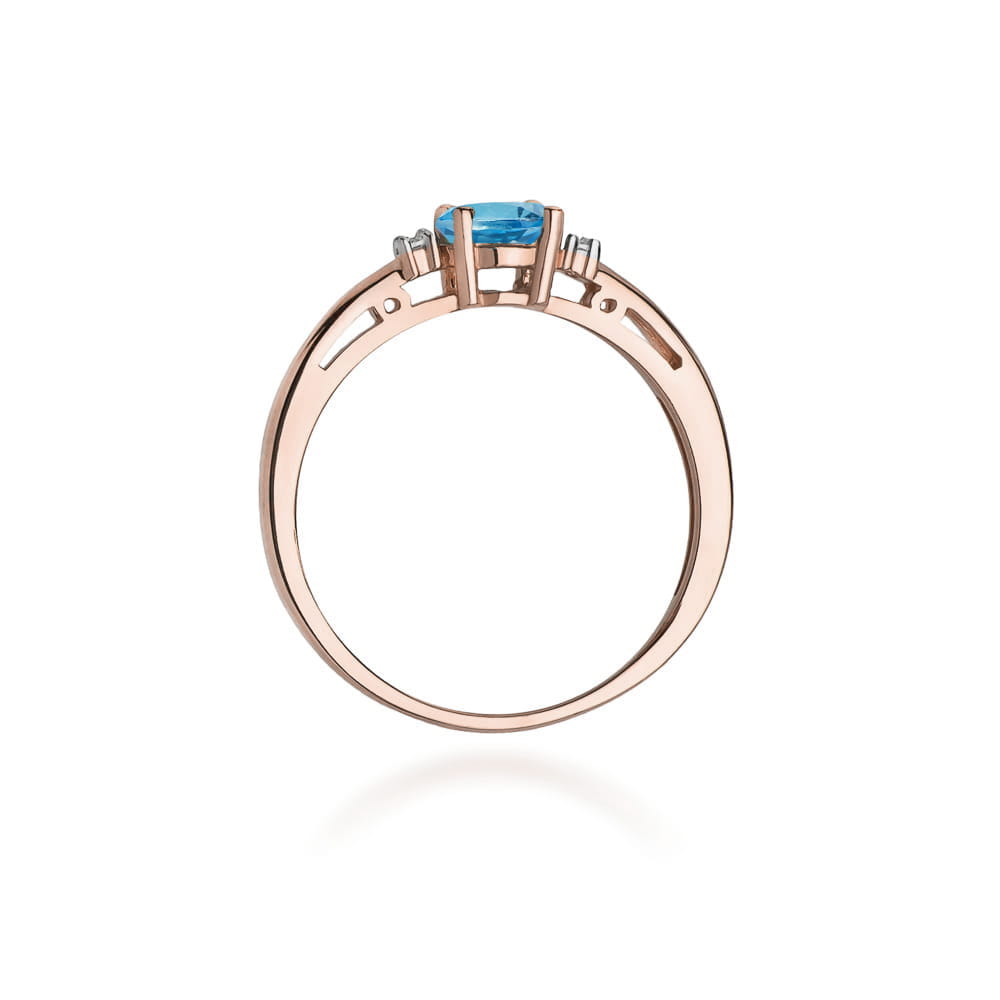 Gold Ring With London Topaz And Diamonds