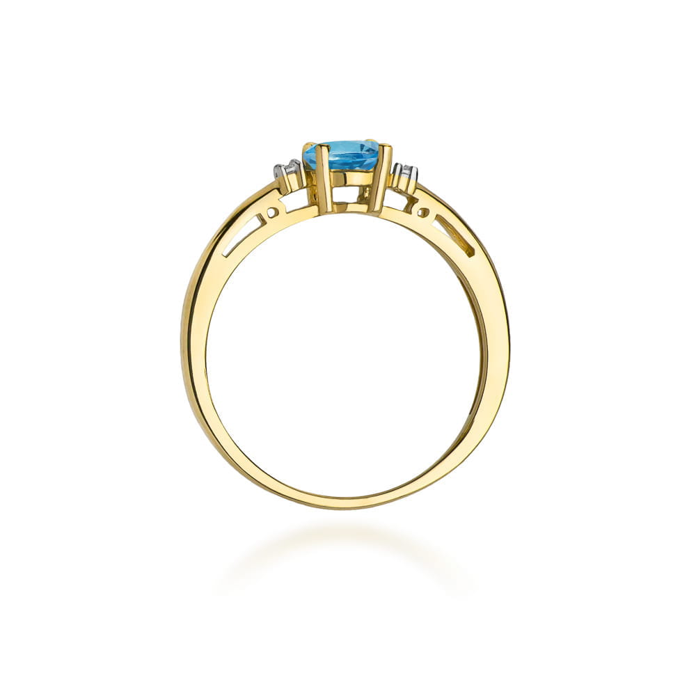 Gold Ring With London Topaz And Diamonds