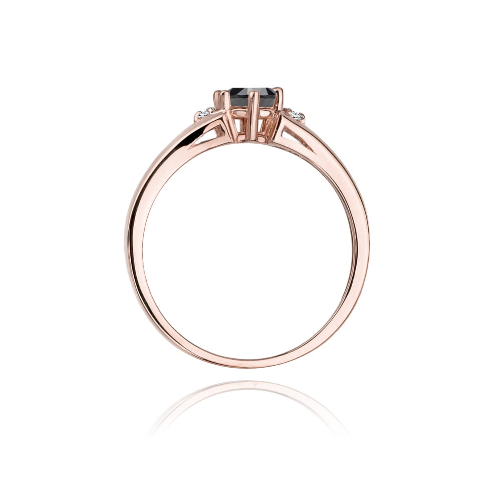Gold Ring With Black And White Diamonds