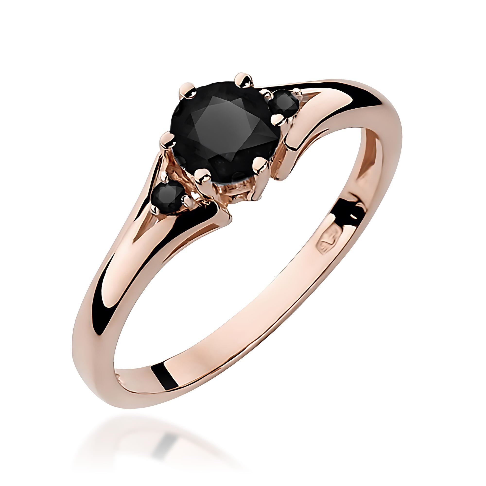 Gold Ring With Black Diamonds