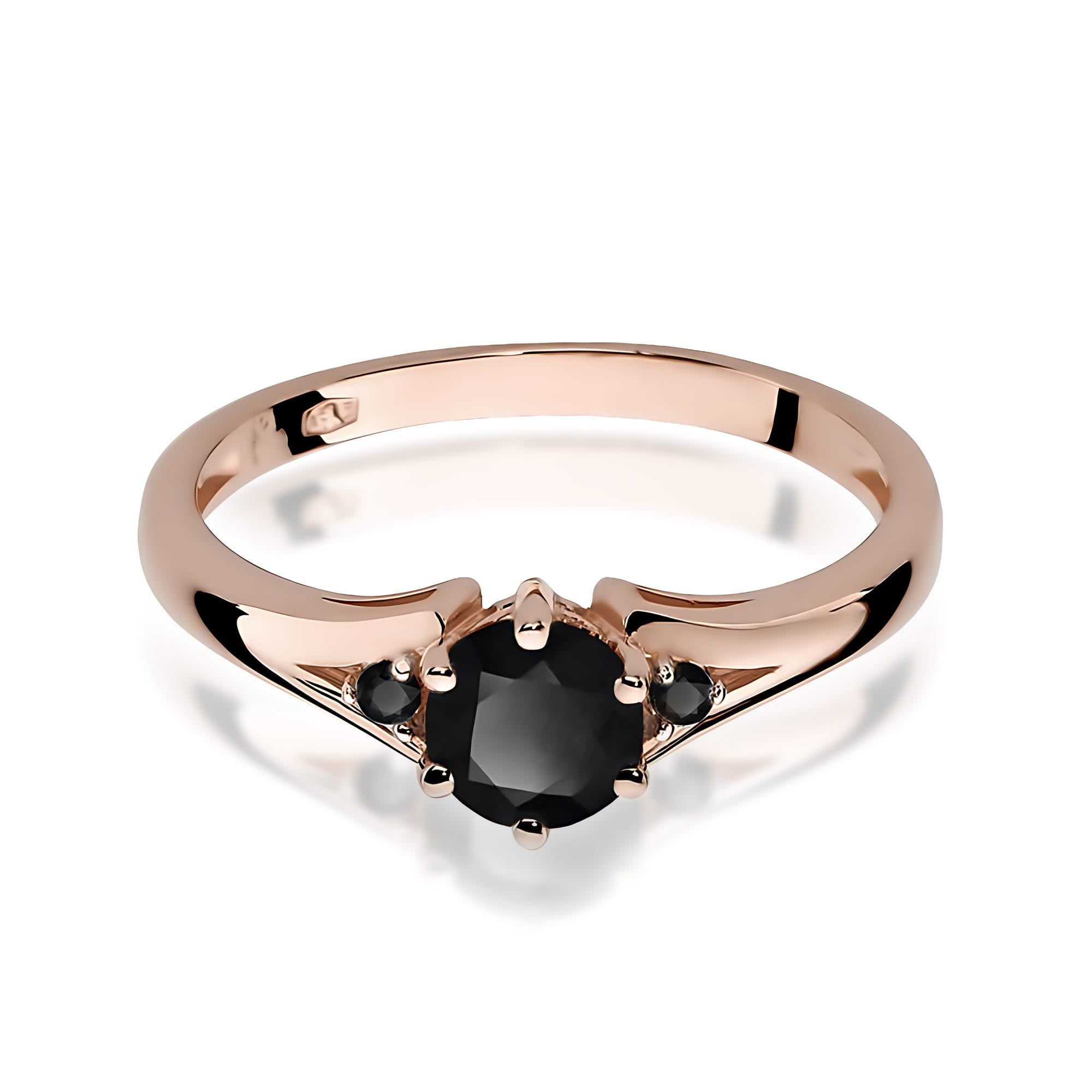 Gold Ring With Black Diamonds